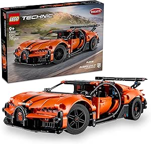 LEGO Technic Hypercar Bugatti Chiron Pur Sport Model Car Toy Racing Car with W16 Engine, Steering and Opening Doors - Gift for 9+ Year Old Boys and Motor Fans - 42222