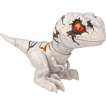 Mattel Jurassic World Roar Command Tiranosaurio rex Figura de dinosaurio de juguete, graba frases y haz que el tiranosaurio rex hable, ataque y rugido activados con la cola, JCW01