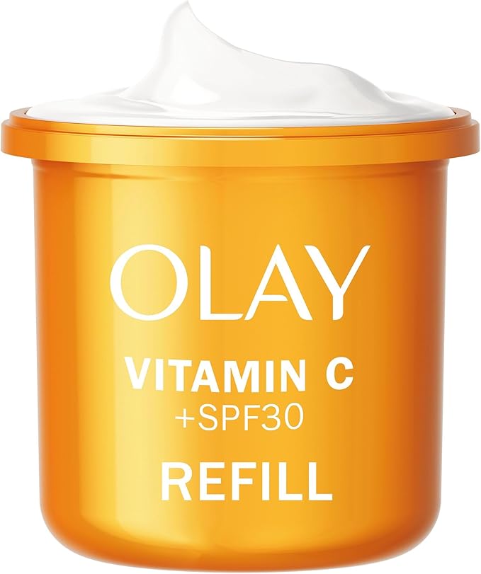 Olay Vitamina C Crema de Día Hidratante Facial SPF 30 RECAMBIO, Con Niacinamida. Cuidado Iluminador De La Piel: Acción Antimanchas Oscuras, 50ml
