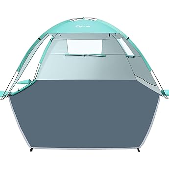 Elegear Tienda de Playa para 6-8 Personas, Tienda de Campaña Protección UV UPF 50+ Portable Canopy con Bolsa de Transporte Refugio Playa Familiar para Varar Parque Camping Pesca, 260x165x150cm, Azul