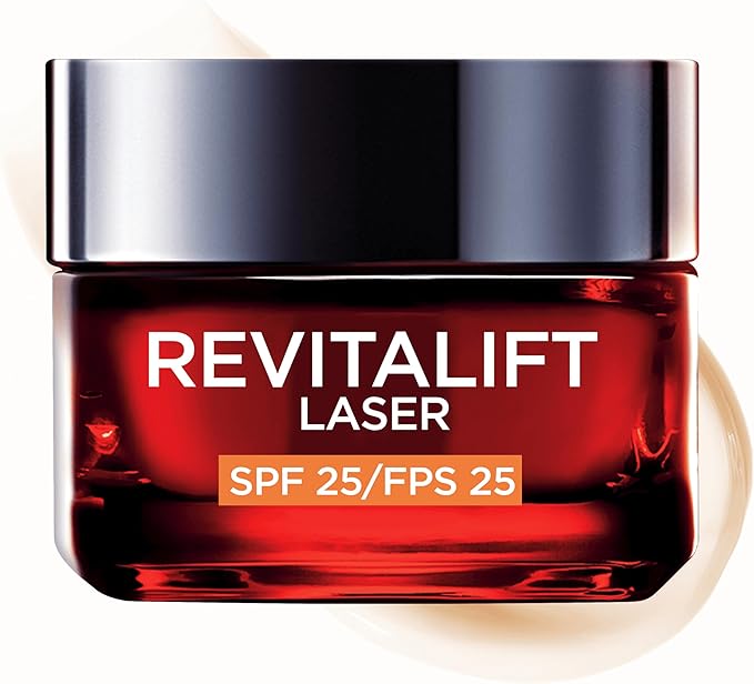 L'Oréal Paris Revitalift Láser Triple Acción Crema de Día Nº1 Anti-Edad Protección Solar SPF25 con Pro-Retinol, Ácido Hialurónico y Vitamina Cg. Reduce Arrugas, Reafirma y Reduce Manchas Oscuras, 50ml