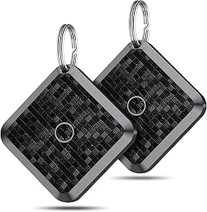 Smart Tracker Tag 2 Pack localizador Buscador Compatible con la aplicación Buscar de Apple (Solo iOS) Tag localizador para localizar Llaves,Mochilas,Carteras y equipajeBatería Reemplazable, Negro