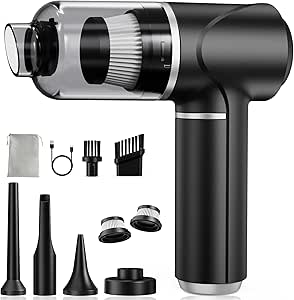 Aspirador de Mano 30kPa - Mini Aspiradora Coche sin Cable Potente Portátil Recargable con Motor sin Escobillas para Coche Oficina Hogar Cocina Pelo de Mascota (Optimizado)