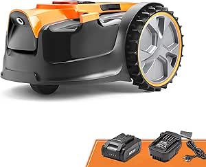 Lawnmaster OcuMow® 16 Robots Electric Lawn Mowers for Gardens 80 m² Slope 35% with Lithium Ion Battery MX 24 V 2Ah and Fast Charger