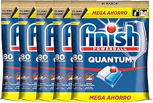 Finish Powerball Quantum All in 1 All-in-1 Dishwasher Tablets, Deep Clean and Superior Shine, 400 Tablets (5 x 80 Tablets)