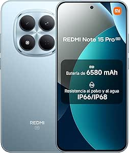 XIAOMI REDMI Note 15 Pro 5G - 12+512GB Smartphone, 6.83 1.5K AMOLED Display, MediaTek Dimensity 7400-Ultra, 200MP Camera, 6580mAh, Charger Not Included, Glacier Blue (ES Version)