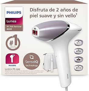 Philips Lumea 8000 Series IPL Hair Removal Device Laser Hair Removal Alternative, SenseIQ Technology, 4 Body Attachments, Satin Compact Trimmer Pencil, BRI949/00