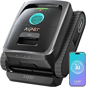 AIPER (Nuovo 2026) Scuba V3 Robot Pool Floor and Wall Cleaner with AI Vision, Lightweight Pool Cleaner with App, Powerful Suction, 3 μm Filter, for Pools up to 200 m²