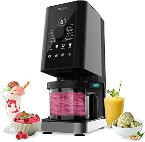 Cecotec Ice Cream Machine – Fridge – 1.35L – Gelatec 1800. 700W, 10 Programs, Touch Buttons and Rotary Control, Ice Cream and Drinks in 3 Steps, 3 BPA Free Cups, Perfect Creaminess
