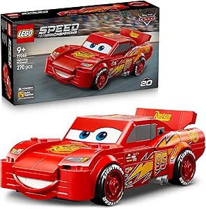 LEGO Speed Champions Lightning Mcqueen Toy Car - Collectible Model Kit - Gift for Boys and Girls Fans of Disney Pixar Cars Movies 77255
