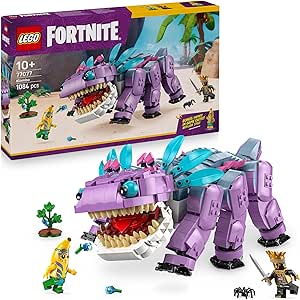 LEGO Fortnite Klombo- Dinosaur Figure for Play and Display - Minifigures of Banana Adventurer Island and Gold - Gamer Gift for Boys and Girls 10+ Years Old Video Game Fans 77077