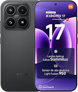 XIAOMI 17 - 12+512GB Smartphone, Leica Summilux Optical Lenses, Snapdragon 8 Elite Gen 5, HyperAI, 1 Year Extra Warranty, Charger Not Included, Black (ES Version)