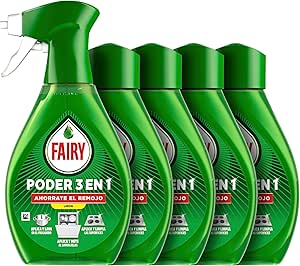 Fairy Power Without Soaking Lemon Spray, Tableware and Cooking, Anti-Grease, 1000 ml + Fairy Power Without Soaking Lemon 3 x Spray Refill, Tableware and Cooking, Grease-Resistant, 1500 ml (3 x 500 ml)