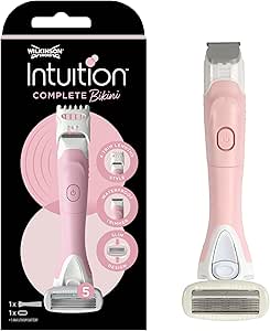 Wilkinson Sword All in One Trimmer and Razor with 5 Blades Head Covered in Skin Protection Gel Light Pink, 1 Unit