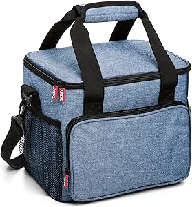Tatay Thermal Waterproof Food Bag – Urban Food Picnic 11L | Triple Layer Insulation | Semi-Rigid Body | 4 Pockets | Removable Shoulder Bag | 28.5 x 21 x 24 cm, Denim Blue
