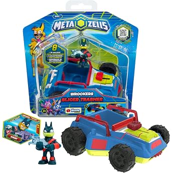 METAZELLS Imc toys Catapult-Trike Naranja + Figura Personaje Hoppy S1 + 1 Carta, Vehículo que Dispara una Bellota Explosiva, Juguete Regalo para Niños y Niñas +3 Años