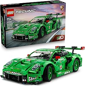 LEGO Technic Car Porsche 911 GT3 R Rexy AO Racing – Toy Racing Car with 6 Cylinder Engine, Rear Wheel Drive and T-Rex Dinosaur Design – Gift for 11+ Years Old Boys – 42224