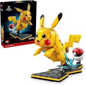 LEGO Pokémon Pikachu and Poké Ball - Buildable Model Kits for Adults - Anime Articulated Figure with Exhibition Base - Desktop Gamer Decor - Collectible Gift - 72152
