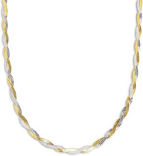 SINGULARU - Lisse Twister Necklace – Stainless Steel or Stainless Steel Necklace with 18 Carat Gold Plated – Braided Chain One Size 40 cm with Extension – Various Finishes