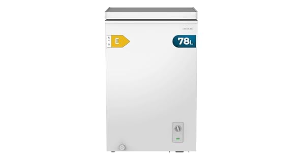 Cecotec Congelador Arcn Bolero CoolMarket Chest 78 White E 78 Litros de Capacidad Control Mecnico Termostato Ajustable Cesta Organizadora Descongelacin Manual Clase Energtica E