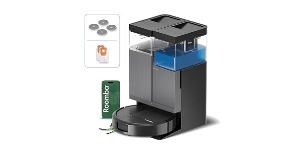 iRobot Roomba Plus 415 Combo y Base AutoWash multifuncin Robot Aspirador y Friegasuelos 20000Pa Mopa Extensible Mopas DualClean Elevables Secado Calor LiDAR Clearview Autonoma 90 DasNegro