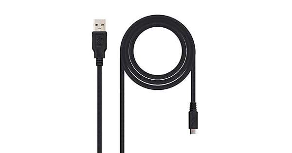 NanoCable 10010500  Cable USB 20 a micro USB uso principal en moviles y camaras digitales tipo AMMicro BM machomacho negro 08mts