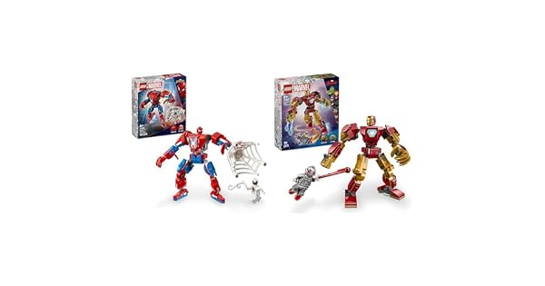 LEGO Marvel SpiderMan Mech vs AntiVenom  Iron Man Mech vs Ultron Paquete de Juguete de Construccin de Figura de Superhroe Juego de rol Imaginativo 76308  76307