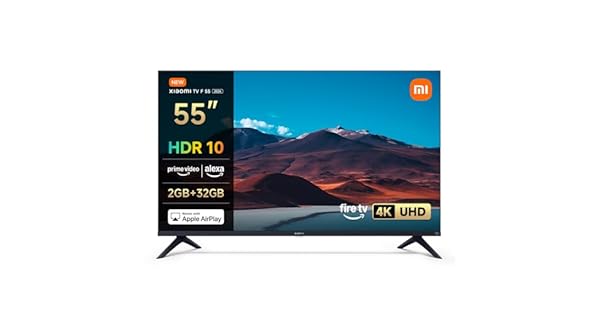 XIAOMI TV F 55 55 Pulgadas 140 cm 4K UHD Smart TV Fire OS8 Control por Voz Alexa HDR10 MEMCModo Game Boost 120Hz Compatible con Apple Air