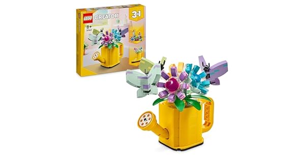 LEGO Creator 3 en 1 Flores en Regadera Convertible en Bota de Agua o 2 Pjaros de Juguete Posados en una Percha Juego Creativo con Animales de Regalo para Nias y Nios de 8 Aos o Ms 31149