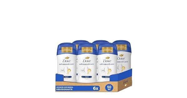Dove Desodorante en barra antitranspirante original proteccin hasta 72 horas con tecnologa proceramida e ingredientes hidratantes desodorante para hombre y mujer 6 unidades