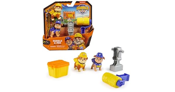 Rubble  CREA  Pack Figuras Rubble y Mix  Arena Mgica Kinetic Sand  Accesorios de Construccin  Patrulla Canina Juguetes  Juguetes Nios 3 aos