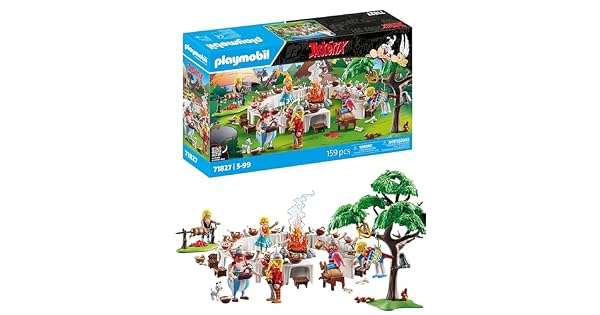 PLAYMOBIL  Asterix  El festn del Pueblo  Set de Juego de Astrix  Astrix y Oblix  Juguete de Aventura para nios y nias a Partir de 5 aos  71827