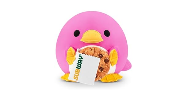Snackles Serie 2 de 35 cm Snackle de ZURU mueco blandito y achuchable de Peluche 35 cm con Accesorio de Snack de Marca Platypus Subway Cookie
