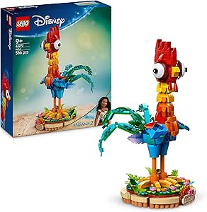 LEGO | Disney Vaiana 2 Heihei Building Toy - Articulated Animal Figure with Rotating Head, Moving Wings and Tail Feathers with Exhibition Base - Gift for 9+ Year Old Girls 43272