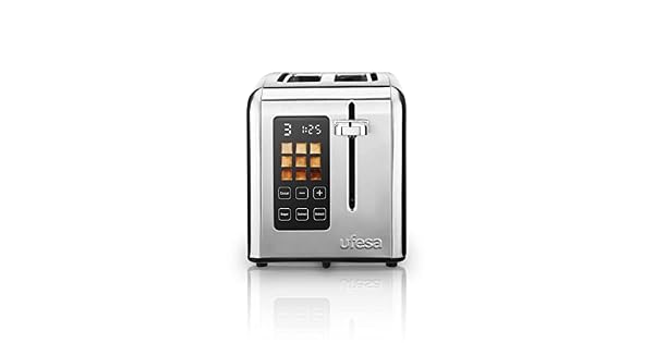 Ufesa Perfect Toaster  Tostador Digital de Acero Inoxidable de 2 Ranuras 950W Pantalla 9 Niveles de Tostado con Imagen Descongelar Recalentar y Cancelar Programa Especial Bagels