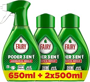 Fairy Power Spray No Soaking Pre-Treatment Lemon 650ml + 2 Refills 500ml