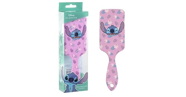 Disney Lilo y Stitch Cepillo Para El Cabello Rosa Peine Stitch Tropical Accesorios de Pelo Nias Peine Desenredante Rectangular Cepillo Antitirones Regalo Mujer Nias y Adolescentes