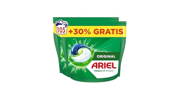 Ariel Todo En 1 PODS Detergente Lquido Para Lavadora 105 CapsulasPastillas Original 5 Acciones Para Una Limpieza Increble El embalaje puede variar
