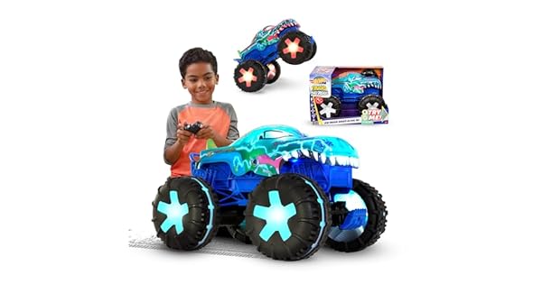 Hot Wheels Monster Trucks Coche teledirigido MegaWrex coche de juguete radio control con luces sonidos y 3 modos de juego 5 aos JBD90