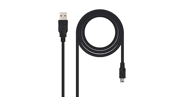NanoCable 10010401  Cable USB 20 a mini USB uso principal para mviles y cmaras digitales tipo AMMini BM machomacho negro 1mts