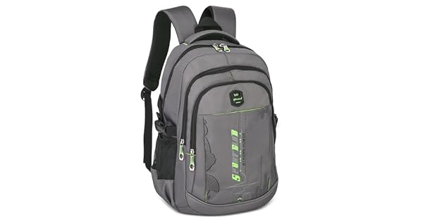 SIVENKE Mochila Escolar Impermeable para Nios y Adolescentes Multifuncional para Ordenador Porttil Escuela y Viajes  Verde y Gris