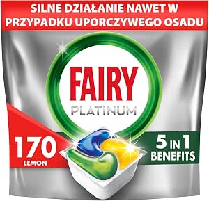 Fairy Platinum Dishwasher Capsules for Lemon Machine, 170 Capsules