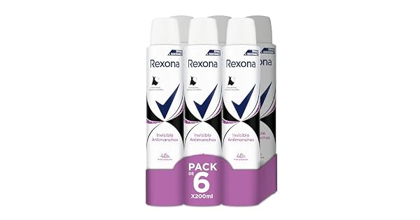 Rexona Desodorante Antitranspirante Invisible en ropa blanca y negra Aroma Fresco 1 Unidad Paquete de 1