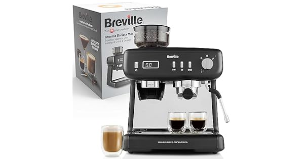 Breville Barista Max cafetera espresso  Molido y dosificacin inteligentes  Temporizador de extraccin de precisin  Espumador de leche integrado  Bomba italiana de 15 bares  Negro VCF152X