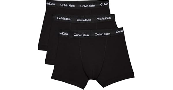 Calvin Klein Calzoncillos bxer Hombre Pack de 3 Trunks Ropa Interior Negro Black W Black WB M