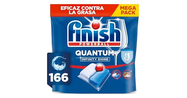 Finish Quantum Infinity Shine Pastillas para lavavajillas  166 cpsulas