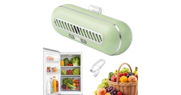 JUXINE Desodorizador para frigorfico sin filtro recargable modo de limpieza doble 97 de eliminacin de olores para frigorfico y congelador