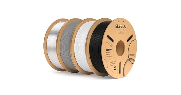 ELEGOO Filamento PLA 175 4KG Negro Blanco Gris Traslcido