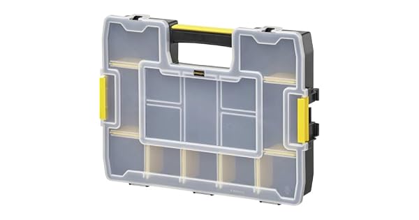 STANLEY Organizador Sortmaster Junior 14 compartimentos 197483  Tapa transparente apilable con otros organizadores Sortmaster asa de transporte cmoda